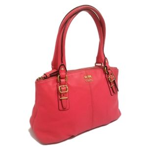 COACH Flamingo Pink Mini Leather Shoulder Handbag